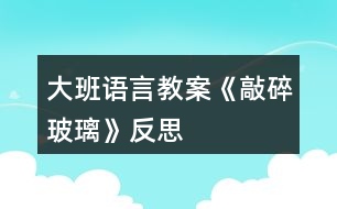 大班語言教案《敲碎玻璃》反思