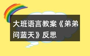 大班語言教案《弟弟問藍天》反思