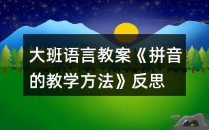 大班語(yǔ)言教案《拼音的教學(xué)方法》反思