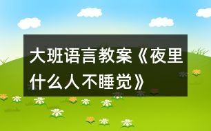 大班語(yǔ)言教案《夜里什么人不睡覺(jué)》