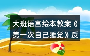 大班語(yǔ)言繪本教案《第一次自己睡覺(jué)》反思