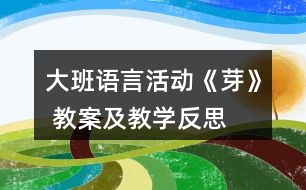 大班語言活動《芽》 教案及教學反思