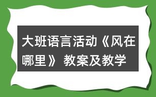 大班語(yǔ)言活動(dòng)《風(fēng)在哪里》 教案及教學(xué)反思