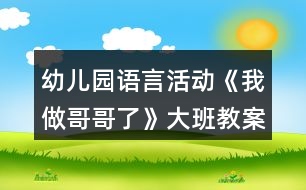 幼兒園語言活動《我做哥哥了》大班教案反思