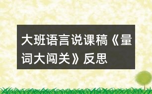 大班語言說課稿《量詞大闖關(guān)》反思