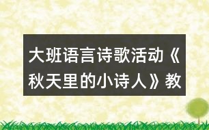 大班語言詩歌活動《秋天里的小詩人》教學(xué)設(shè)計(jì)反思