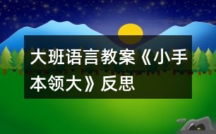 大班語(yǔ)言教案《小手本領(lǐng)大》反思