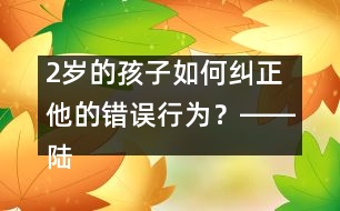 2歲的孩子如何糾正他的錯誤行為？――陸為之回答