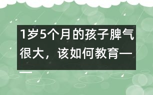 1歲5個月的孩子脾氣很大，該如何教育――陸為之回答