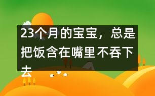 23個(gè)月的寶寶，總是把飯含在嘴里不吞下去