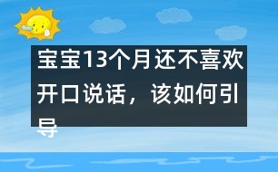 寶寶13個(gè)月還不喜歡開口說話，該如何引導(dǎo)