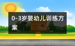 0-3歲嬰幼兒訓(xùn)練方案