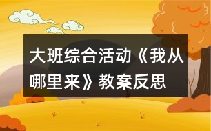 大班綜合活動《我從哪里來》教案反思