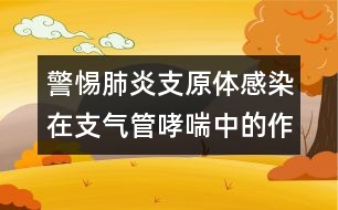 警惕肺炎支原體感染在支氣管哮喘中的作用