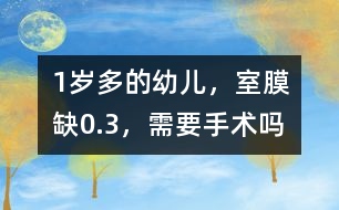 1歲多的幼兒，室膜缺0.3，需要手術(shù)嗎