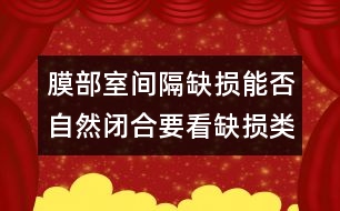 膜部室間隔缺損能否自然閉合要看缺損類(lèi)型