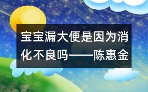 寶寶漏大便是因?yàn)橄涣紗屺D―陳惠金回答