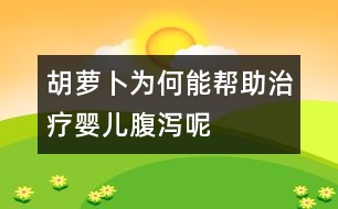 胡蘿卜為何能幫助治療嬰兒腹瀉呢