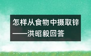 怎樣從食物中攝取鋅――洪昭毅回答