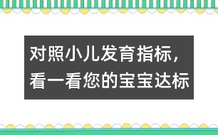 對照小兒發(fā)育指標，看一看您的寶寶“達標”嗎