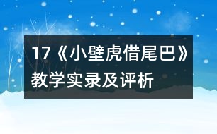 17《小壁虎借尾巴》教學(xué)實錄及評析