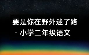 要是你在野外迷了路 - 小學(xué)二年級語文教案