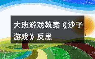 大班游戲教案《沙子游戲》反思