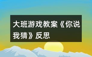 大班游戲教案《你說(shuō)我猜》反思