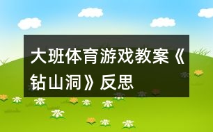 大班體育游戲教案《鉆山洞》反思