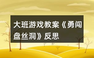 大班游戲教案《勇闖盤絲洞》反思