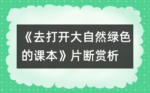 《去打開大自然綠色的課本》片斷賞析