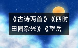 《古詩兩首》《四時(shí)田園雜興》、《望岳》教學(xué)設(shè)計(jì)之一