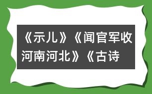 《示兒》、《聞官軍收河南河北》《古詩(shī)兩首》教學(xué)設(shè)計(jì)之二