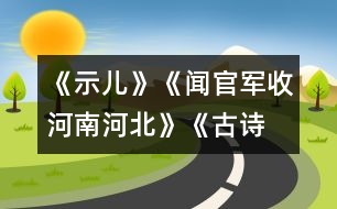 《示兒》、《聞官軍收河南河北》《古詩兩首》教學設計之四