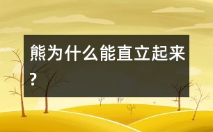 熊為什么能直立起來?