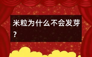 米粒為什么不會(huì)發(fā)芽？