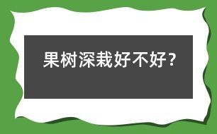 果樹深栽好不好？