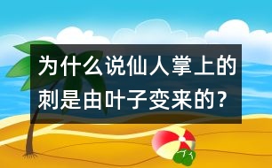 為什么說仙人掌上的刺是由葉子變來的？