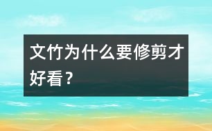 文竹為什么要修剪才好看？