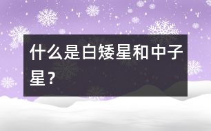 什么是白矮星和中子星？