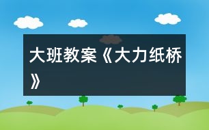 大班教案《大力紙橋》