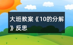 大班教案《10的分解》反思