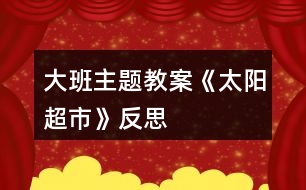 大班主題教案《太陽超市》反思