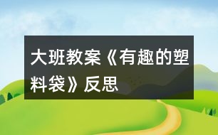 大班教案《有趣的塑料袋》反思