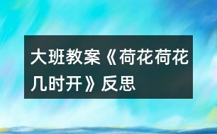 大班教案《荷花荷花幾時(shí)開》反思