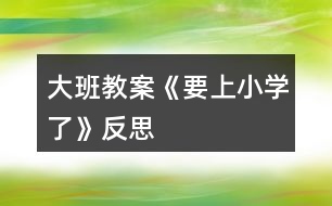 大班教案《要上小學(xué)了》反思