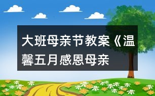 大班母親節(jié)教案《溫馨五月、感恩母親、珍惜親情》反思