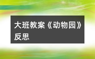 大班教案《動物園》反思