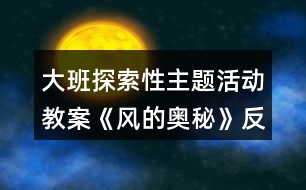 大班探索性主題活動教案《風(fēng)的奧秘》反思