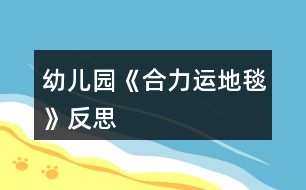 幼兒園《合力運地毯》反思